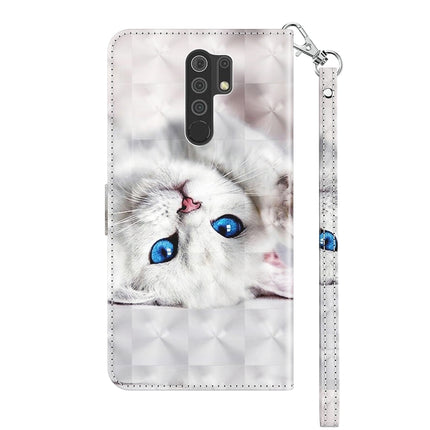 3D Painted Leather Phone Case, For Xiaomi Redmi 9, For Xiaomi Redmi 9A, For Xiaomi Redmi 10C Global