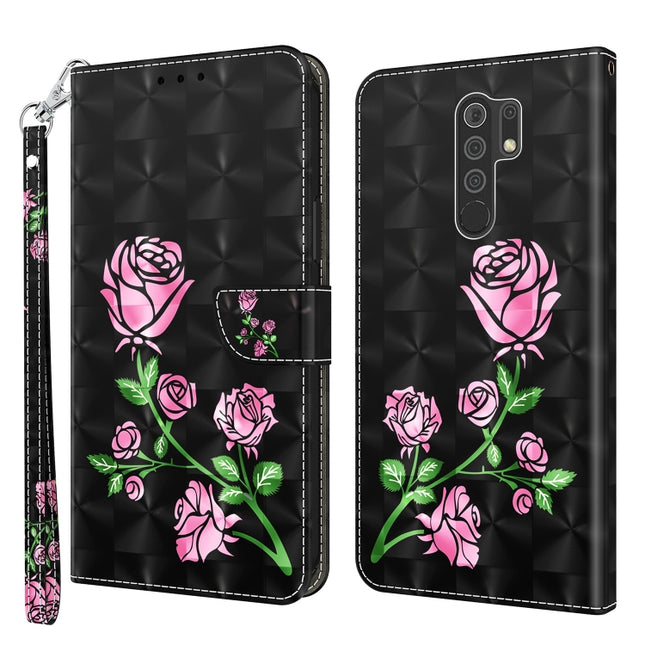 3D Painted Leather Phone Case, For Xiaomi Redmi 9, For Xiaomi Redmi 9A, For Xiaomi Redmi 10C Global