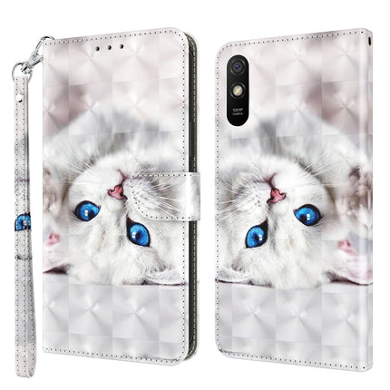 3D Painted Leather Phone Case, For Xiaomi Redmi 9, For Xiaomi Redmi 9A, For Xiaomi Redmi 10C Global