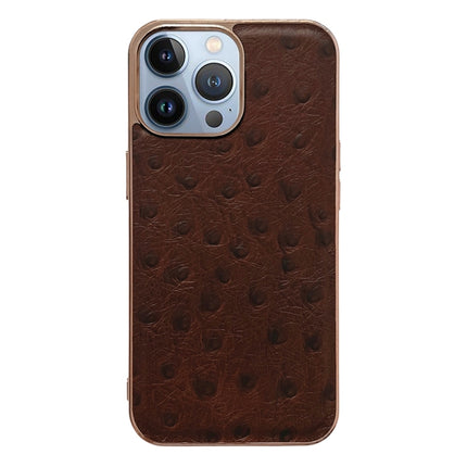 Genuine Leather Ostrich Texture Nano Case, For iPhone 13 Pro, For iPhone 13 Pro Max, For iPhone 13, For iPhone 14 Plus, For iPhone 14 Pro Max, For iPhone 14 Pro
