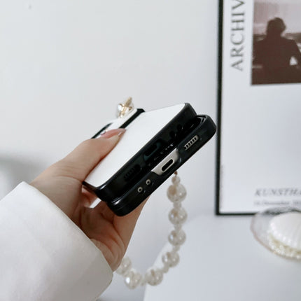 Pure Color TPU Phone Case with Hinged & Pearl Bracelet, For Samsung Galaxy Z Flip3 5G, For Samsung Galaxy Z Flip4