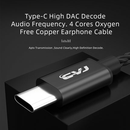 CVJ V6.TC 1.25m Type-C Digital Decoding Oxygen-free Copper Earphone Cable, 0.75mm, 0.78mm, MMCX