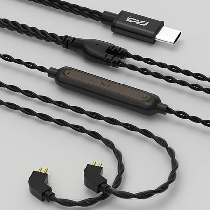 CVJ V6.TC 1.25m Type-C Digital Decoding Oxygen-free Copper Earphone Cable, 0.75mm, 0.78mm, MMCX