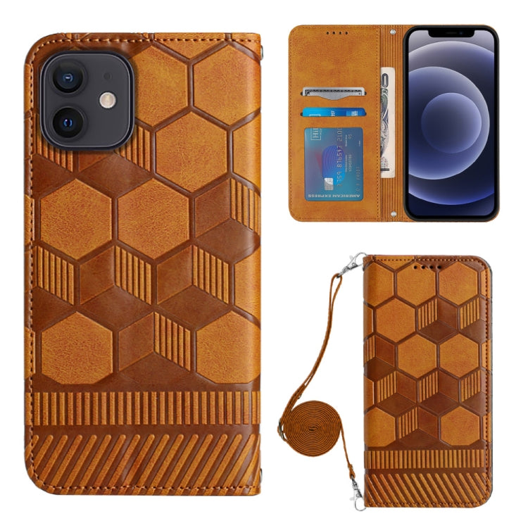 Crossbody Football Texture Magnetic PU Phone Case, For iPhone 12 Mini, For iPhone 12 Pro, For iPhone 12 Pro Max, For iPhone 13