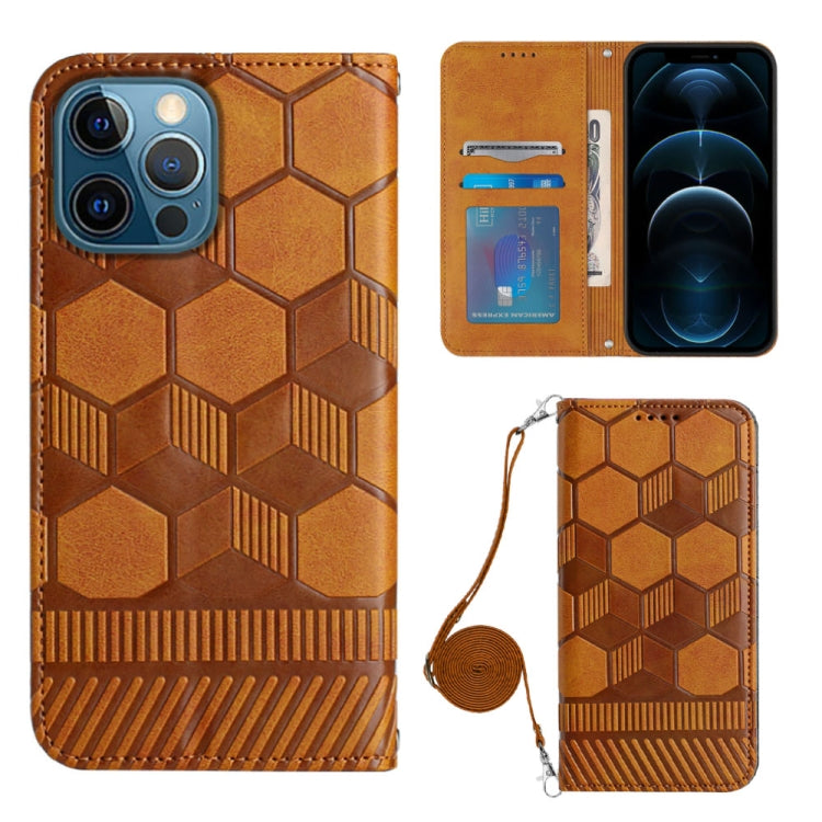 Crossbody Football Texture Magnetic PU Phone Case, For iPhone 12 Mini, For iPhone 12 Pro, For iPhone 12 Pro Max, For iPhone 13
