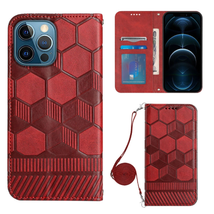 Crossbody Football Texture Magnetic PU Phone Case, For iPhone 12 Mini, For iPhone 12 Pro, For iPhone 12 Pro Max, For iPhone 13