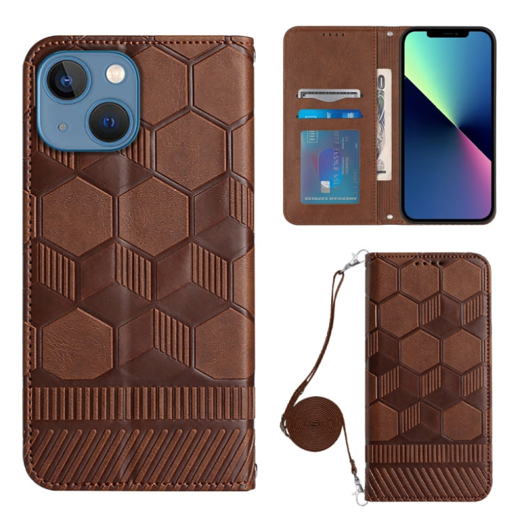 Crossbody Football Texture Magnetic PU Phone Case, For iPhone 14 Plus, For iPhone 14 Pro, For iPhone 14 Pro Max, For iPhone SE 2022/SE 2020/8/7