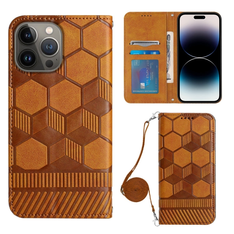 Crossbody Football Texture Magnetic PU Phone Case, For iPhone 14 Plus, For iPhone 14 Pro, For iPhone 14 Pro Max, For iPhone SE 2022/SE 2020/8/7
