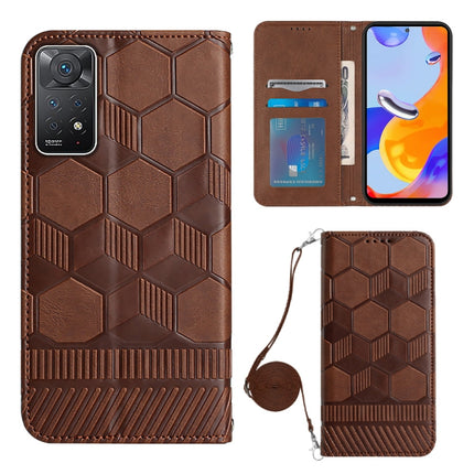 Crossbody Football Texture Magnetic PU Phone Case, For Xiaomi Redmi Note 11 Pro/Redmi Note 11 Pro 5G/Redmi Note 11 Pro+ India, For Xiaomi Poco M4 5G, For Xiaomi Poco M4 Pro 4G, For Xiaomi Poco X4 Pro 5G