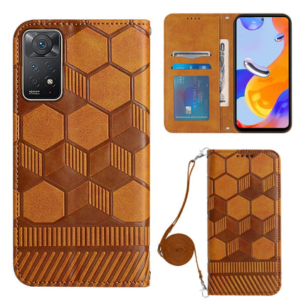 Crossbody Football Texture Magnetic PU Phone Case, For Xiaomi Redmi Note 11 Pro/Redmi Note 11 Pro 5G/Redmi Note 11 Pro+ India, For Xiaomi Poco M4 5G, For Xiaomi Poco M4 Pro 4G, For Xiaomi Poco X4 Pro 5G