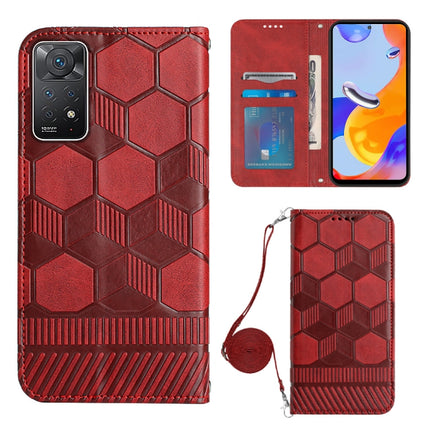 Crossbody Football Texture Magnetic PU Phone Case, For Xiaomi Redmi Note 11 Pro/Redmi Note 11 Pro 5G/Redmi Note 11 Pro+ India, For Xiaomi Poco M4 5G, For Xiaomi Poco M4 Pro 4G, For Xiaomi Poco X4 Pro 5G
