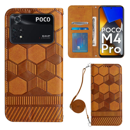 Crossbody Football Texture Magnetic PU Phone Case, For Xiaomi Redmi Note 11 Pro/Redmi Note 11 Pro 5G/Redmi Note 11 Pro+ India, For Xiaomi Poco M4 5G, For Xiaomi Poco M4 Pro 4G, For Xiaomi Poco X4 Pro 5G