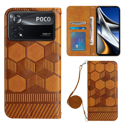 Crossbody Football Texture Magnetic PU Phone Case, For Xiaomi Redmi Note 11 Pro/Redmi Note 11 Pro 5G/Redmi Note 11 Pro+ India, For Xiaomi Poco M4 5G, For Xiaomi Poco M4 Pro 4G, For Xiaomi Poco X4 Pro 5G