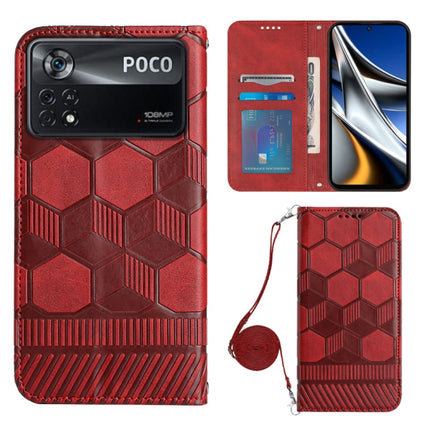 Crossbody Football Texture Magnetic PU Phone Case, For Xiaomi Redmi Note 11 Pro/Redmi Note 11 Pro 5G/Redmi Note 11 Pro+ India, For Xiaomi Poco M4 5G, For Xiaomi Poco M4 Pro 4G, For Xiaomi Poco X4 Pro 5G