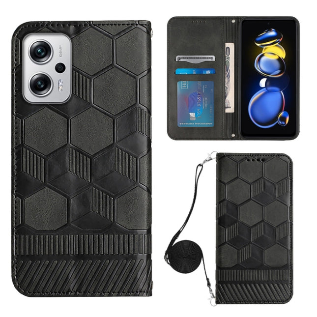 Crossbody Football Texture Magnetic PU Phone Case, For Xiaomi Redmi Note 11T Pro