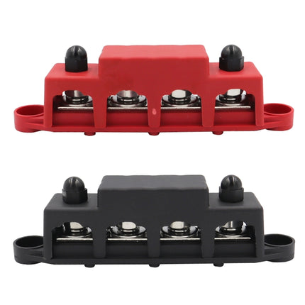 RV Ship High Current Power Distribution Terminal Block with Cover, Black M8 Stud, Red M8 Stud, Black M10 Stud, Red M10 Stud, 1 Pair Black & Red M8 Stud, 1 Pair Black & Red M10 Stud