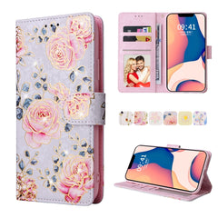 Bronzing Painting RFID Leather Case, For iPhone 14, For iPhone 14 Plus, For iPhone 14 Pro, For iPhone 14 Pro Max