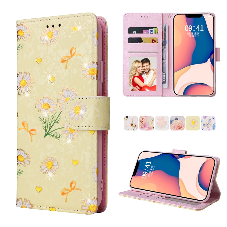Bronzing Painting RFID Leather Case, For iPhone 14, For iPhone 14 Plus, For iPhone 14 Pro, For iPhone 14 Pro Max
