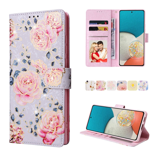 Bronzing Painting RFID Leather Case, For Samsung Galaxy A53 5G, For Samsung Galaxy A52 5G, For Samsung Galaxy A51, For Samsung Galaxy A33 5G