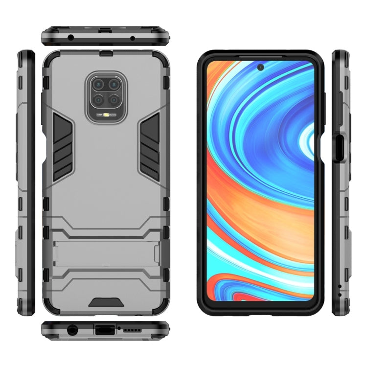 Shockproof PC + TPU Protective Case with Invisible Holder, For Xiaomi Redmi Note 9 Pro Max