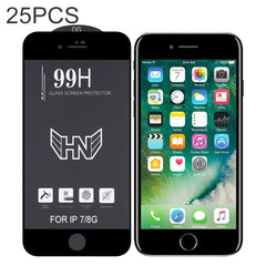 25 PCS High Aluminum Large Arc Full Screen Tempered Glass Film, For iPhone 8 / 7 (25 PCS), For iPhone SE 2022 / SE 2020 (25pcs), For iPhone 11 Pro / XS / X (25 PCS), For iPhone 11 / XR (25 PCS), For iPhone 11 Pro Max / XS Max (25 PCS)
