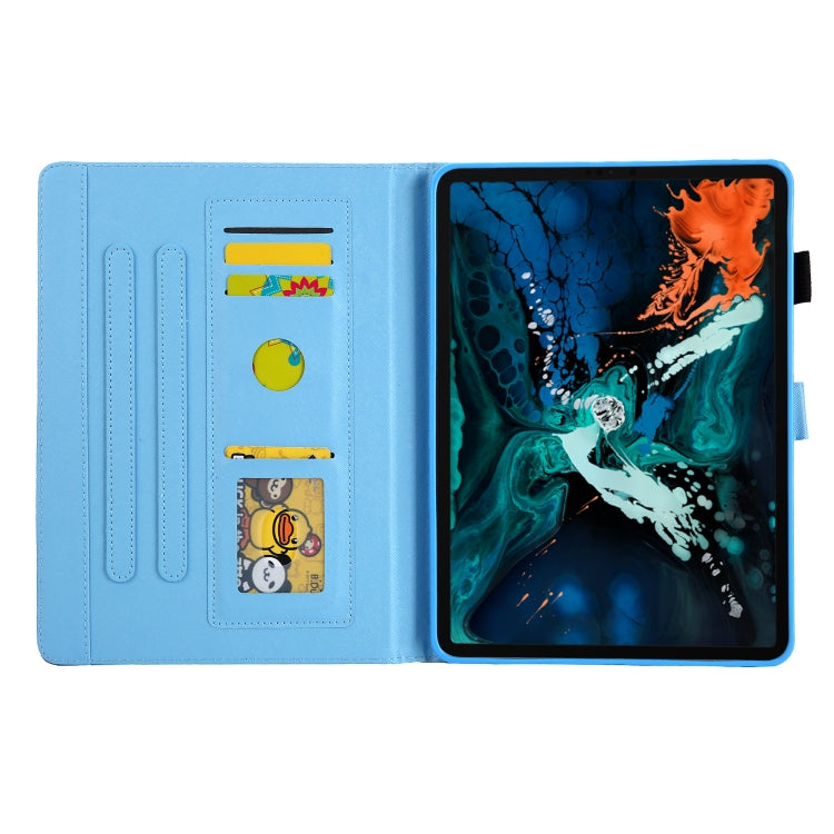 For iPad Pro 11 (2020) & (2018) Painted Pattern Tablet PC Protective Leather Case with Bracket & Card Slot & Photo Holder, Elephant Rabbit, Blue Pink Pineapple, Red Flower Pink Butterfly, Rose Flower, Red Flower Blue Butterfly, Pear Flower�������������...