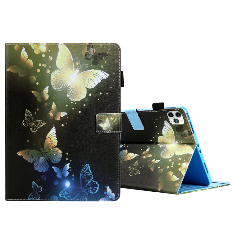 For iPad Pro 11 (2020) & (2018) Painted Pattern Tablet PC Protective Leather Case with Bracket & Card Slot & Photo Holder, Elephant Rabbit, Blue Pink Pineapple, Red Flower Pink Butterfly, Rose Flower, Red Flower Blue Butterfly, Pear Flower�������������...