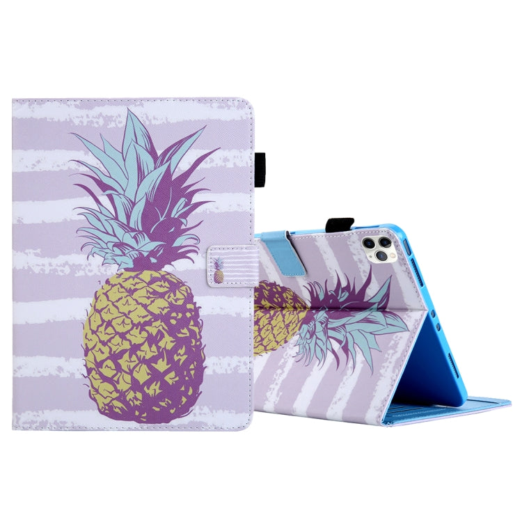 For iPad Pro 11 (2020) & (2018) Painted Pattern Tablet PC Protective Leather Case with Bracket & Card Slot & Photo Holder, Elephant Rabbit, Blue Pink Pineapple, Red Flower Pink Butterfly, Rose Flower, Red Flower Blue Butterfly, Pear Flower�������������...