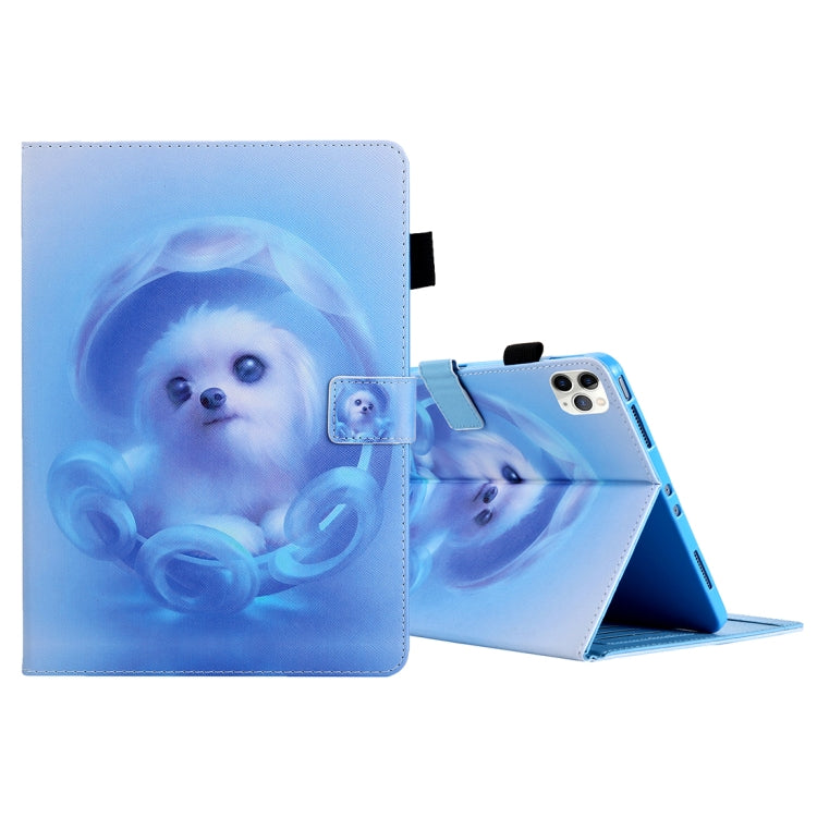 For iPad Pro 11 (2020) & (2018) Painted Pattern Tablet PC Protective Leather Case with Bracket & Card Slot & Photo Holder, Elephant Rabbit, Blue Pink Pineapple, Red Flower Pink Butterfly, Rose Flower, Red Flower Blue Butterfly, Pear Flower�������������...