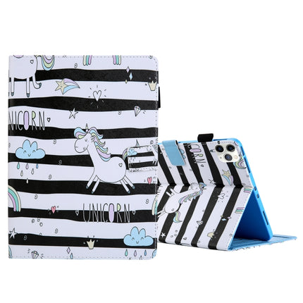 For iPad Pro 11 (2020) & (2018) Painted Pattern Tablet PC Protective Leather Case with Bracket & Card Slot & Photo Holder, Elephant Rabbit, Blue Pink Pineapple, Red Flower Pink Butterfly, Rose Flower, Red Flower Blue Butterfly, Pear Flower             ...