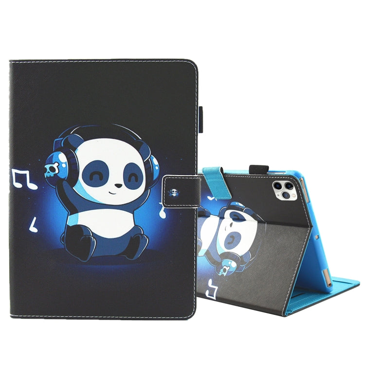 For iPad Pro 11 (2020) & (2018) Painted Pattern Tablet PC Protective Leather Case with Bracket & Card Slot & Photo Holder, Elephant Rabbit, Blue Pink Pineapple, Red Flower Pink Butterfly, Rose Flower, Red Flower Blue Butterfly, Pear Flower�������������...