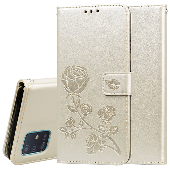 Rose Embossed Horizontal Flip PU Leather Case with Holder & Card Slots & Wallet