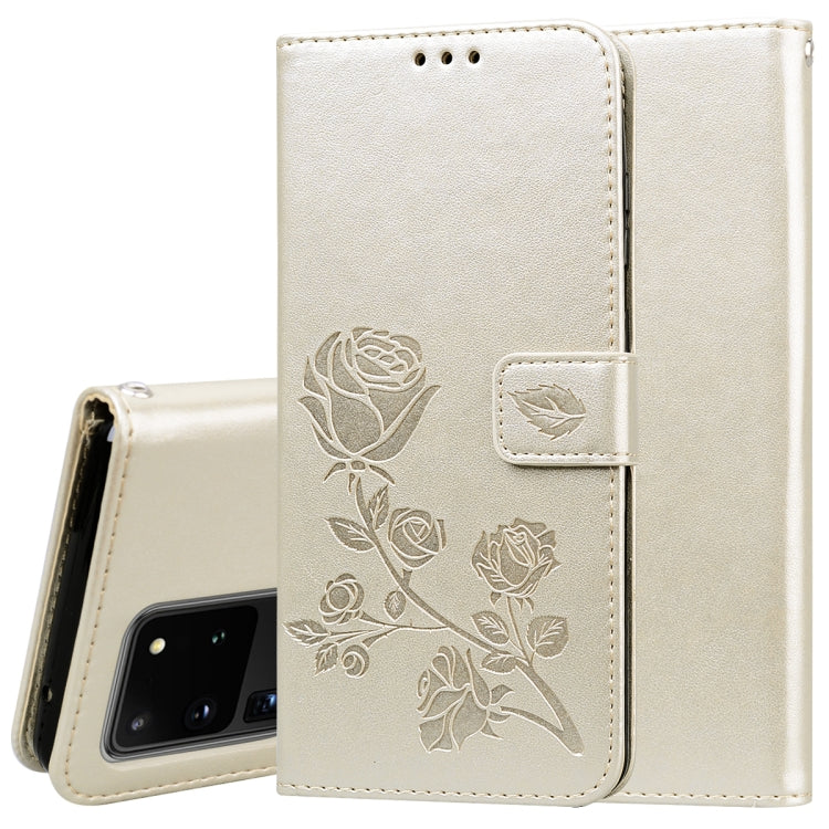Rose Embossed Horizontal Flip PU Leather Case with Holder & Card Slots & Wallet, For Galaxy S20 Ultra, For Galaxy A51, For Galaxy A71, For Xiaomi Mi A3
