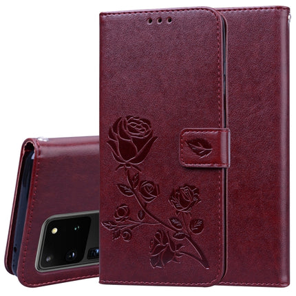 Rose Embossed Horizontal Flip PU Leather Case with Holder & Card Slots & Wallet, For Galaxy S20 Ultra, For Galaxy A51, For Galaxy A71, For Xiaomi Mi A3
