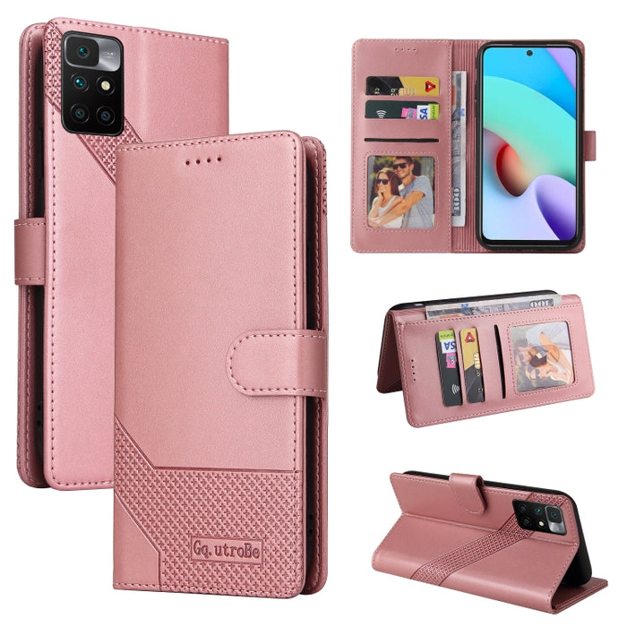 GQUTROBE Skin Feel Magnetic Leather Phone Case, For Xiaomi Redmi 10, For Xiaomi Redmi Note 7, For Xiaomi Redmi Note 10 4G, For Xiaomi Redmi Note 11 4G Global