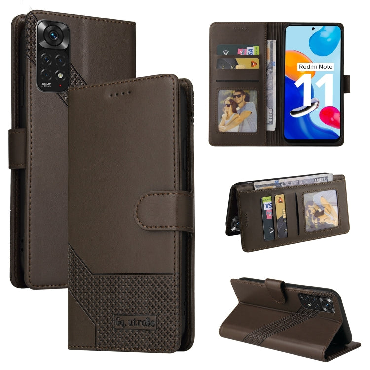 GQUTROBE Skin Feel Magnetic Leather Phone Case, For Xiaomi Redmi 10, For Xiaomi Redmi Note 7, For Xiaomi Redmi Note 10 4G, For Xiaomi Redmi Note 11 4G Global