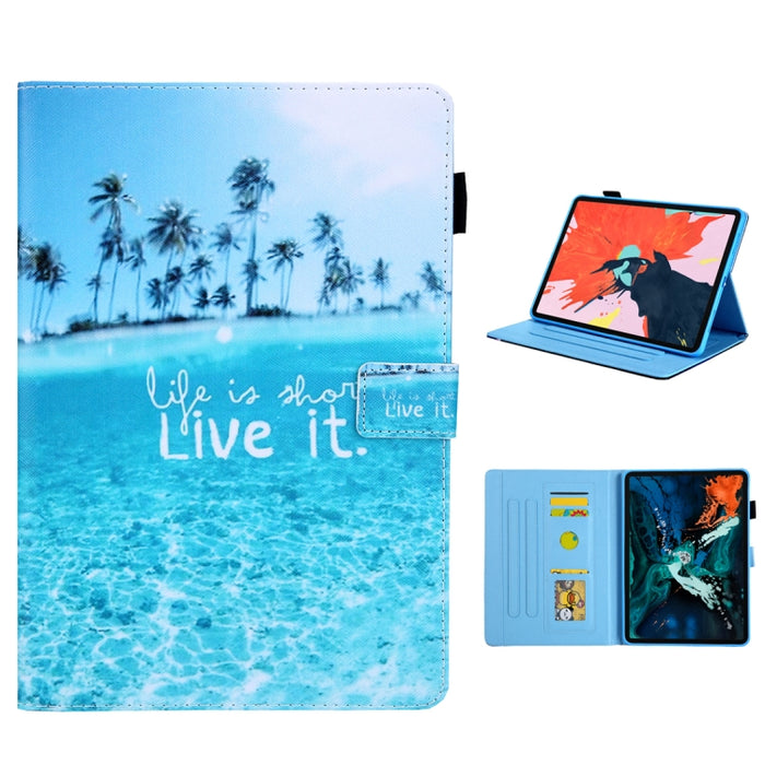 For iPad Pro 11 (2020) & (2018) Painted Pattern Tablet PC Protective Leather Case with Bracket & Card Slot & Photo Holder, Beach, Fantasy Butterfly, Beautiful Bubbles, Never Stop, Beautiful Starry Sky, Two Black Cats, Sparkling Sand, Golden Butterfly  ...