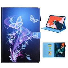 For iPad Pro 11 (2020) & (2018) Painted Pattern Tablet PC Protective Leather Case with Bracket & Card Slot & Photo Holder, Beach, Fantasy Butterfly, Beautiful Bubbles, Never Stop, Beautiful Starry Sky, Two Black Cats, Sparkling Sand, Golden Butterfly