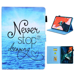 For iPad Pro 11 (2020) & (2018) Painted Pattern Tablet PC Protective Leather Case with Bracket & Card Slot & Photo Holder, Beach, Fantasy Butterfly, Beautiful Bubbles, Never Stop, Beautiful Starry Sky, Two Black Cats, Sparkling Sand, Golden Butterfly