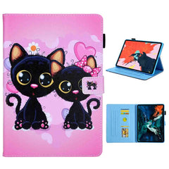 For iPad Pro 11 (2020) & (2018) Painted Pattern Tablet PC Protective Leather Case with Bracket & Card Slot & Photo Holder, Beach, Fantasy Butterfly, Beautiful Bubbles, Never Stop, Beautiful Starry Sky, Two Black Cats, Sparkling Sand, Golden Butterfly