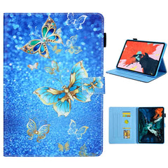 For iPad Pro 11 (2020) & (2018) Painted Pattern Tablet PC Protective Leather Case with Bracket & Card Slot & Photo Holder, Beach, Fantasy Butterfly, Beautiful Bubbles, Never Stop, Beautiful Starry Sky, Two Black Cats, Sparkling Sand, Golden Butterfly