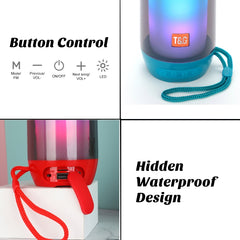 T&amp;G TG643 Tragbarer wasserdichter Subwoofer mit LED-Licht, kabelloser Bluetooth-Lautsprecher