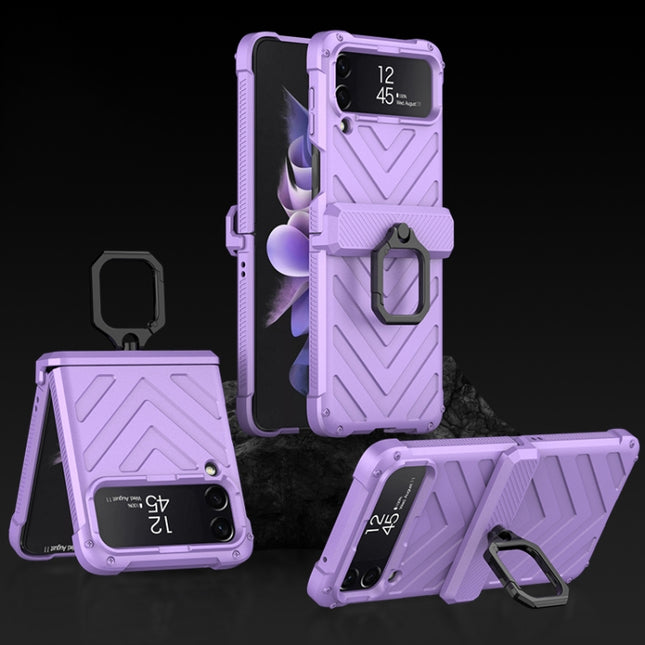 GKK Sliding Camshield Magnetic Armor Flip Phone Case with Ring Holder, For Samsung Galaxy Z Flip4