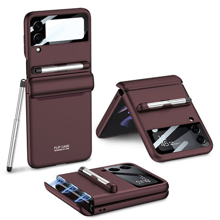 GKK Magnetic Full Coverage Phone Flip Case with Pen, For Samsung Galaxy Z Flip4