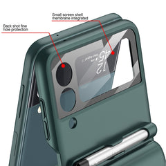 GKK Magnetic Full Coverage Phone Flip Case with Pen, For Samsung Galaxy Z Flip4