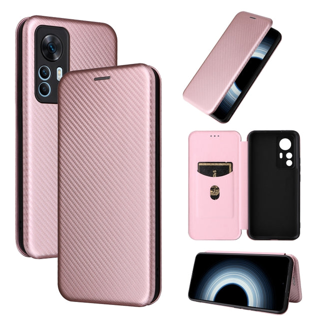 Carbon Fiber Texture Flip Leather Phone Case, For Xiaomi Redmi K50 Ultra, For OnePlus 10T 5G