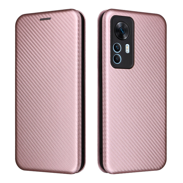 Carbon Fiber Texture Flip Leather Phone Case, For Xiaomi Redmi K50 Ultra, For OnePlus 10T 5G
