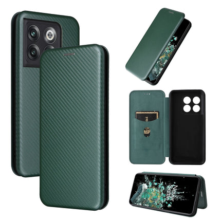 Carbon Fiber Texture Flip Leather Phone Case, For Xiaomi Redmi K50 Ultra, For OnePlus 10T 5G