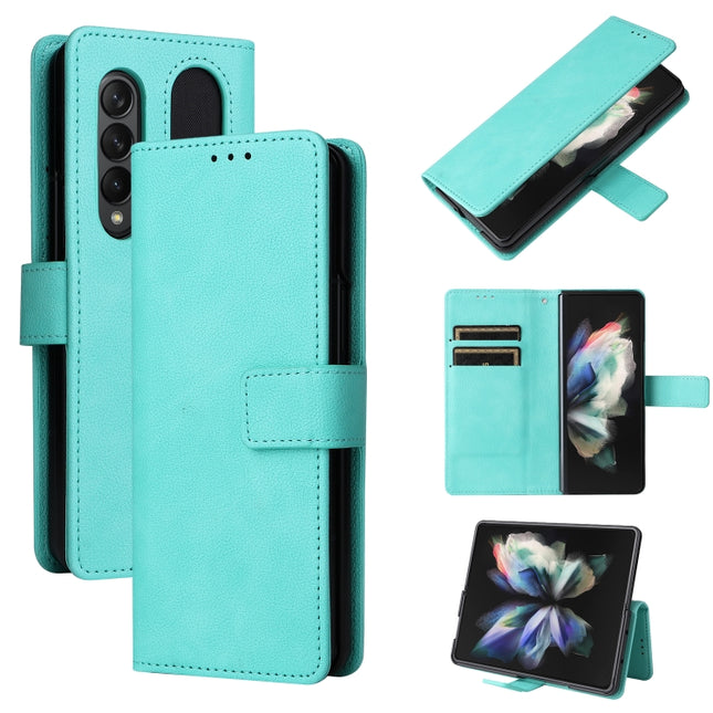 Lambskin Flip Leather Phone Case with Pen Slot, For Samsung Galaxy Z Fold4