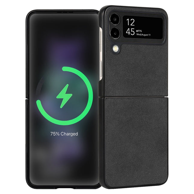 Lambskin Texture Leather Folded Phone Case, For Samsung Galaxy Z Flip4, For Samsung Galaxy Z Flip3 5G